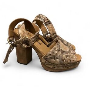 Free People Snakeskin Platform Heels